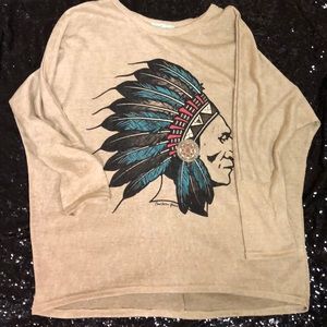 *SOLD* Tan Tribal Shirt